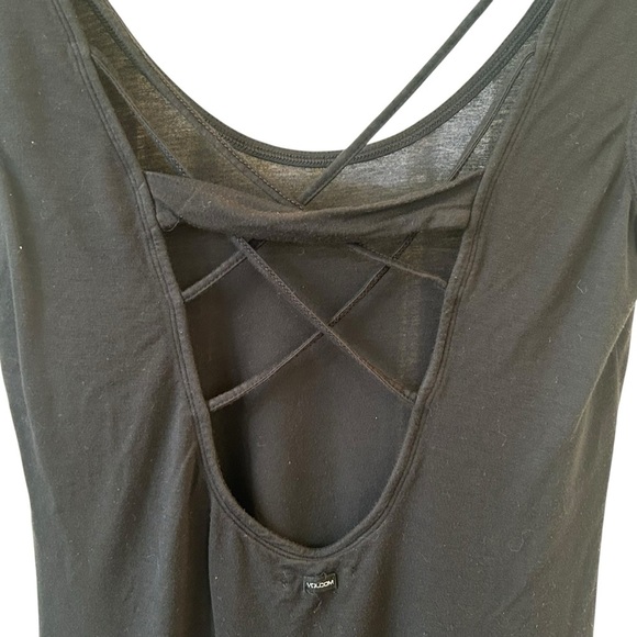 Super SEXY True to This Black Volcom Mini Dress Beach coverup Medium - Picture 2 of 6